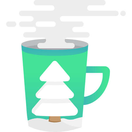 Christmas holiday drink mug icon vector on whiteのイラスト素材