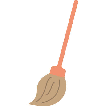 Broom stick icon vector isolated on whiteのイラスト素材