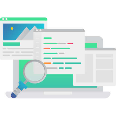 Computer search icon vector isolated on whiteのイラスト素材