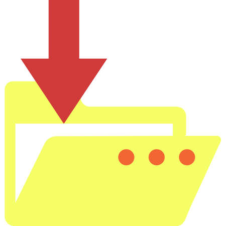 Folder download arrow icon flat vector documentのイラスト素材