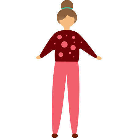 Vector woman girl flat icon isolated on whiteのイラスト素材