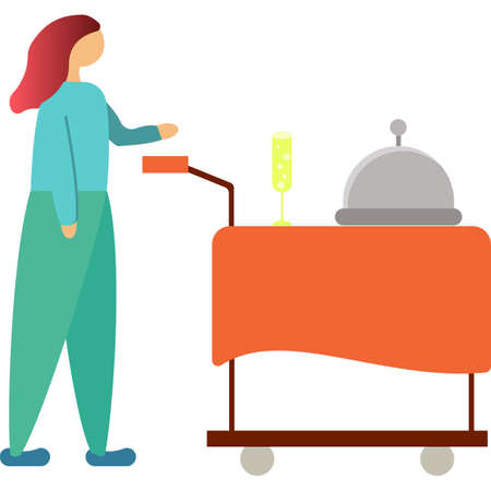 Hotel room service vector icon isolated on whiteのイラスト素材