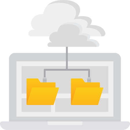 Cloud computer icon file database storage vectorのイラスト素材