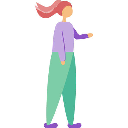 Woman vector girl walking icon isolated on whiteのイラスト素材