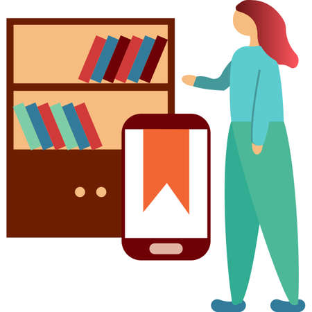 Online library icon digital education flat vectorのイラスト素材
