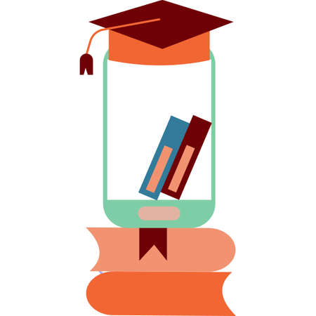 Education mobile phone app icon vector on whiteのイラスト素材