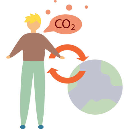 Greenhouse effect icon global earth warming vectorのイラスト素材