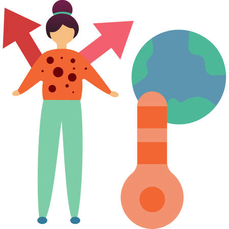 Global warming icon planet climate change vectorのイラスト素材
