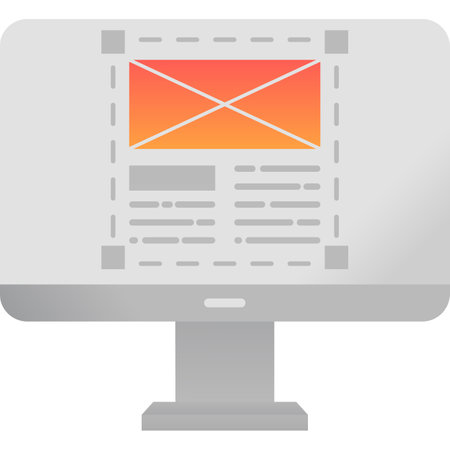 Adaptive layout design on pc screen vector iconのイラスト素材