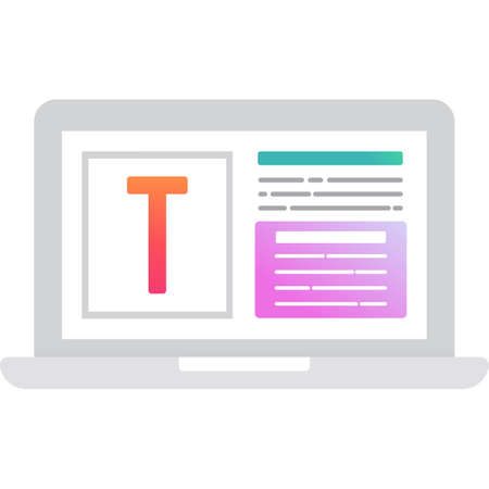 Computer font type icon vector isolate on whiteのイラスト素材
