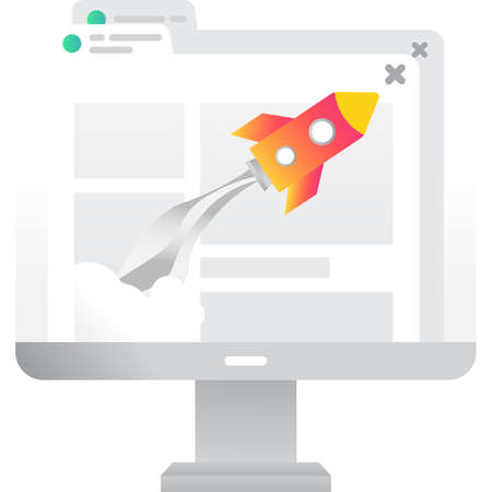 Speed website icon fast browser vector on whiteのイラスト素材