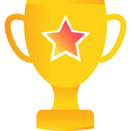Vector gold trophy cup icon isolated on whiteのイラスト素材