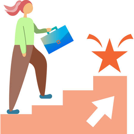 Career ladder icon business growth vector on whiteのイラスト素材