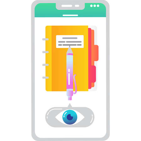 Ebook mobile app vector icon isolated on whiteのイラスト素材