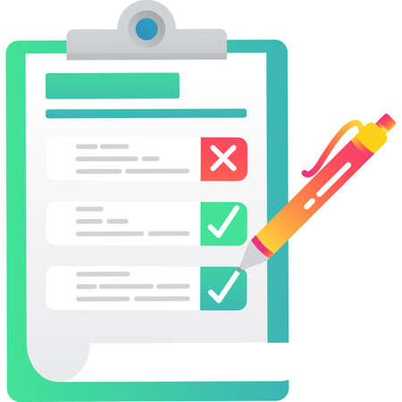 Check list on clipboard icon vector on whiteのイラスト素材