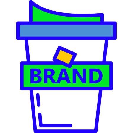 Coffee cup brand icon vector paper mug mockupのイラスト素材
