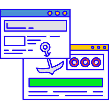 Anchor text icon flat vector seo strategyのイラスト素材