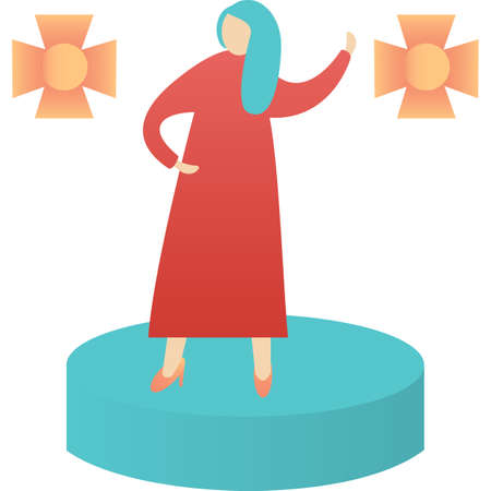 Woman dancer on stage vector icon on whiteのイラスト素材