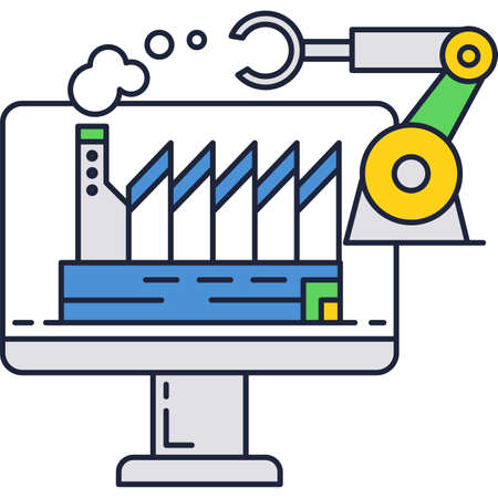 Digital factory icon iot smart technology vectorのイラスト素材