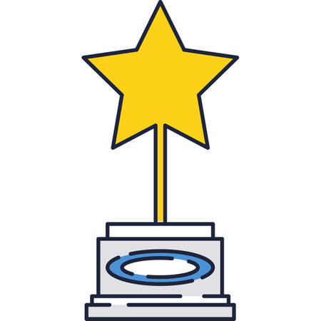 Star award icon vector gold trophy prize for winのイラスト素材