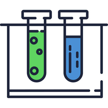 Test tube vector icon chemical lab experimentのイラスト素材