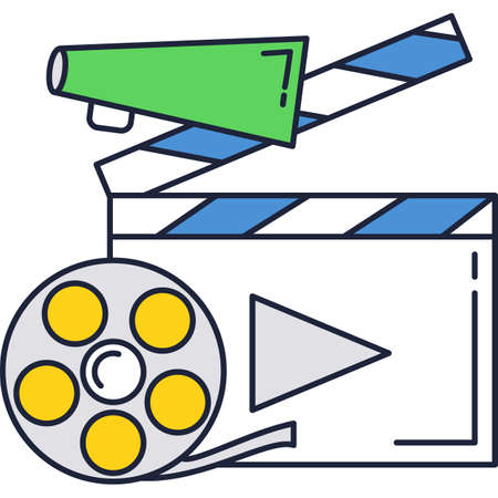 Cinema movie icon vector video shooting objectのイラスト素材