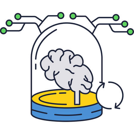 Human brain vector mind icon flat designのイラスト素材