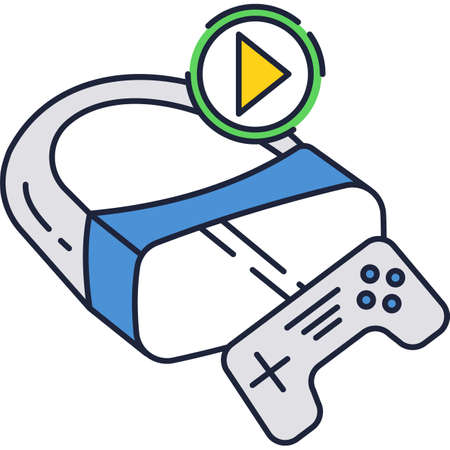 Virtual glasses icon vr headset flat vectorのイラスト素材