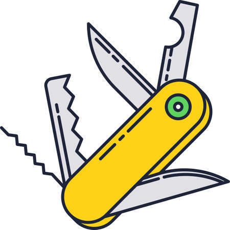 Multi tool icon vector swiss penknife isolatedのイラスト素材