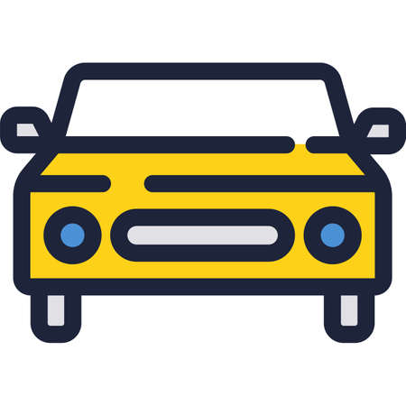 Car icon vector symbol, flat auto sign on whiteのイラスト素材