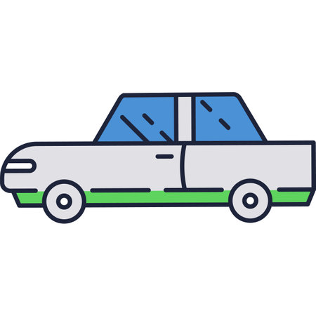 Car icon vector symbol, flat auto side view signのイラスト素材