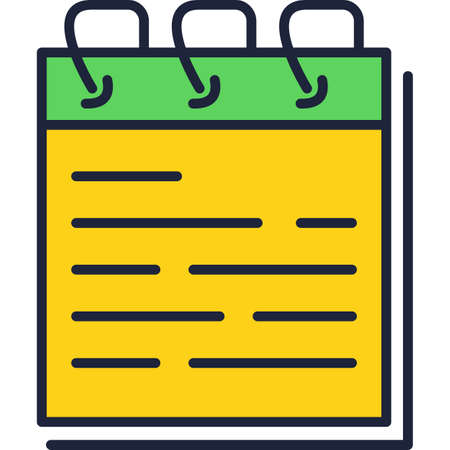 Spiral notepad vector icon isolated on whiteのイラスト素材