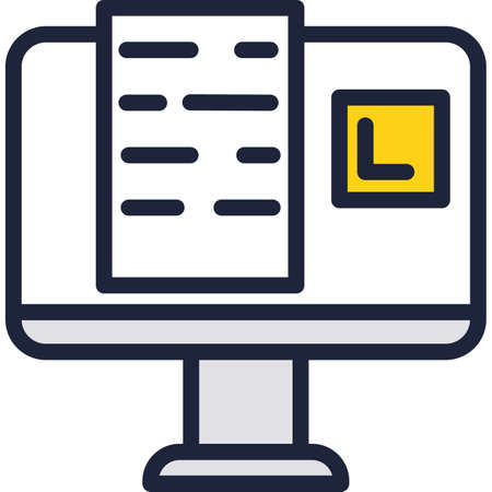 E-learning tech icon vector online school trainingのイラスト素材