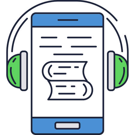 Audio book icon vector audiobook podcast listenのイラスト素材