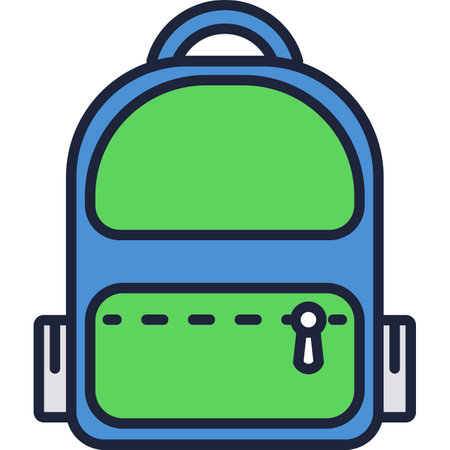 Backpack vector travel bag rucksack icon on whiteのイラスト素材