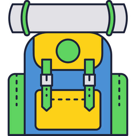 Backpack vector travel bag icon rucksack signのイラスト素材