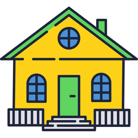 Country house icon vector home cottage buildingのイラスト素材