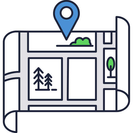 Trail map for adventure in mountain icon vectorのイラスト素材