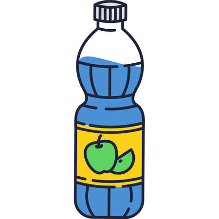Apple juice bottle vector icon isolated on whiteのイラスト素材