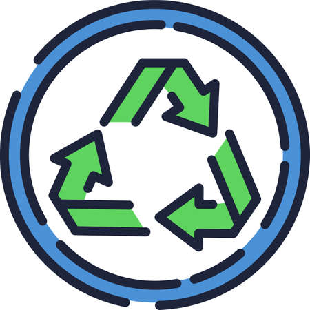 Biodegradable material icon recycle and bio symbolのイラスト素材