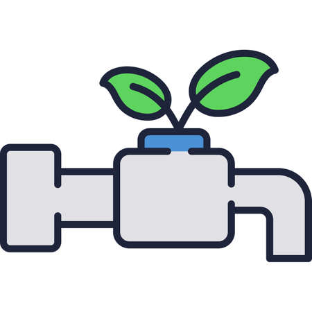 Water save and care vector icon plant and tapのイラスト素材