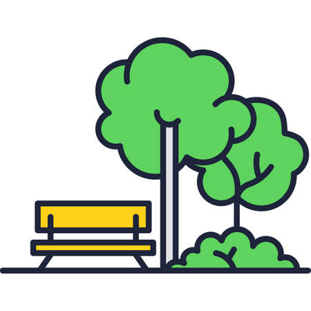Park bench vector icon isolated on whiteのイラスト素材