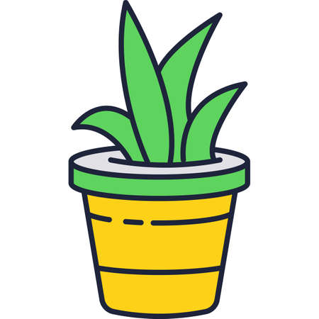 Succulent plant sprout in pot icon vector on whiteのイラスト素材