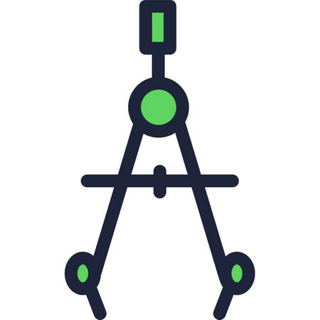 Architect compass vector icon flat divider toolのイラスト素材