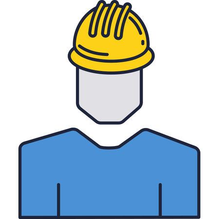 Vector engineer worker icon man portrait isolatedのイラスト素材