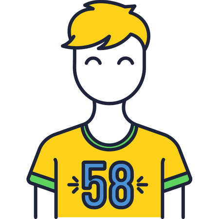 Sport game player flat vector icon on whiteのイラスト素材
