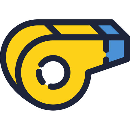 Referee whistle vector icon flat sport blowerのイラスト素材