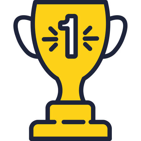 Trophy cup gold award for winner vector iconのイラスト素材