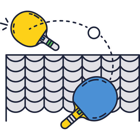 Table tennis vector  racket and ball iconのイラスト素材