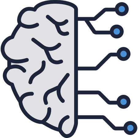 Brain circuit icon ai technology isolated vectorのイラスト素材